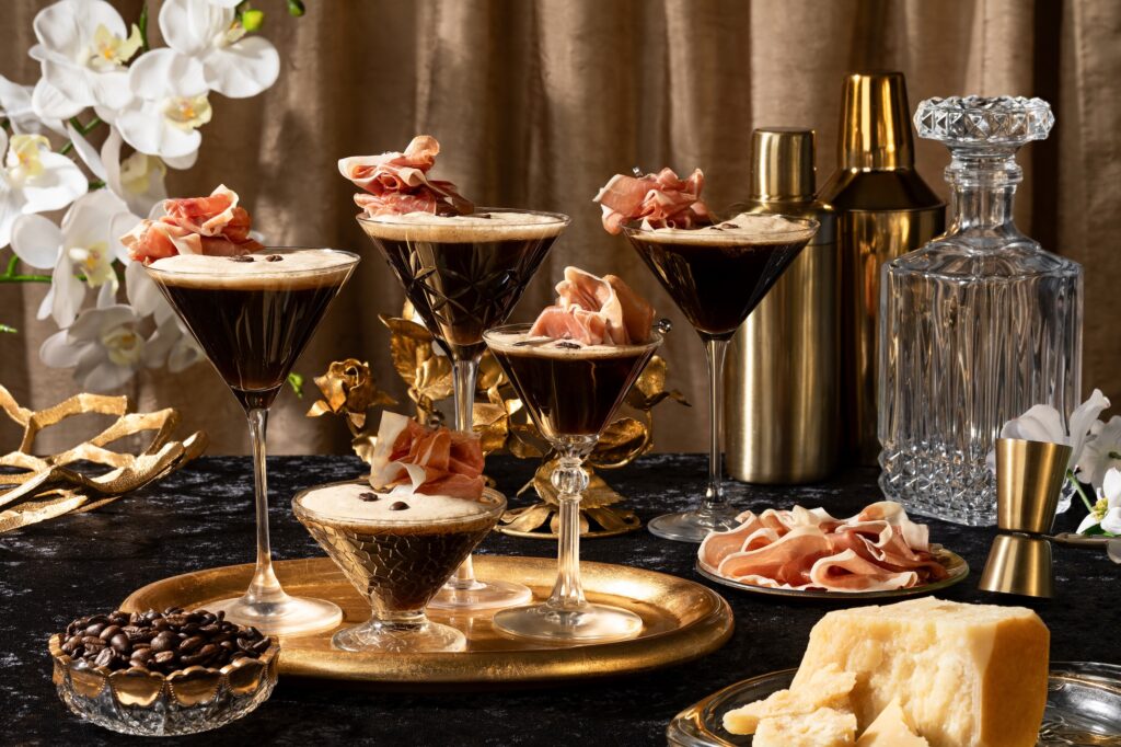 Prosciutto Infused Parmigiano Reggiano Espresso Martini Mocktail